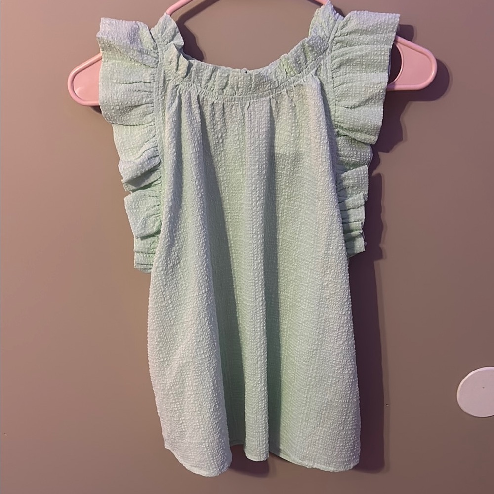 Fig Kids Ruffled Mint Blouse